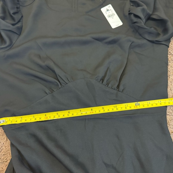 Express Black Fit Flare Puff Sleeve Dress A Line Mini Size S M L NEW $78 - Picture 11 of 16